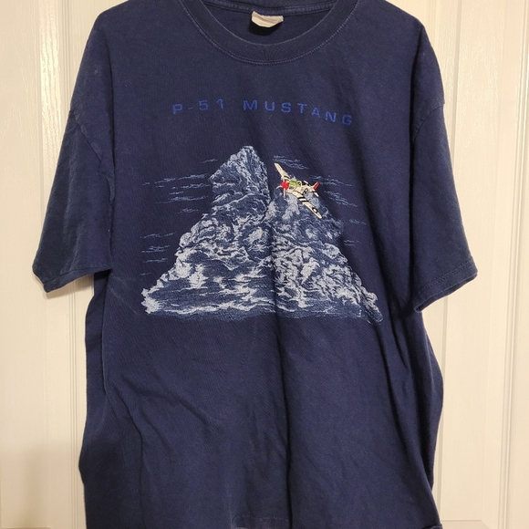 P-51 Mustang Aircraft Graphic Design T Shirt Size XL - Picture 2 of 6
